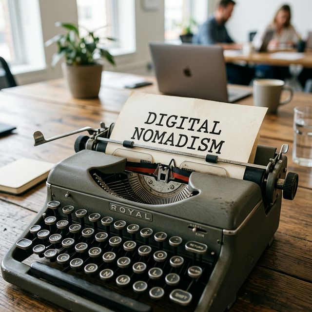 Digital Nomadism Typewriter
